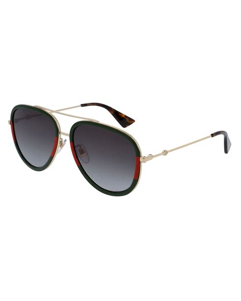 gucci web aviator sunglasses green red green|Gucci aviator sunglasses for women.